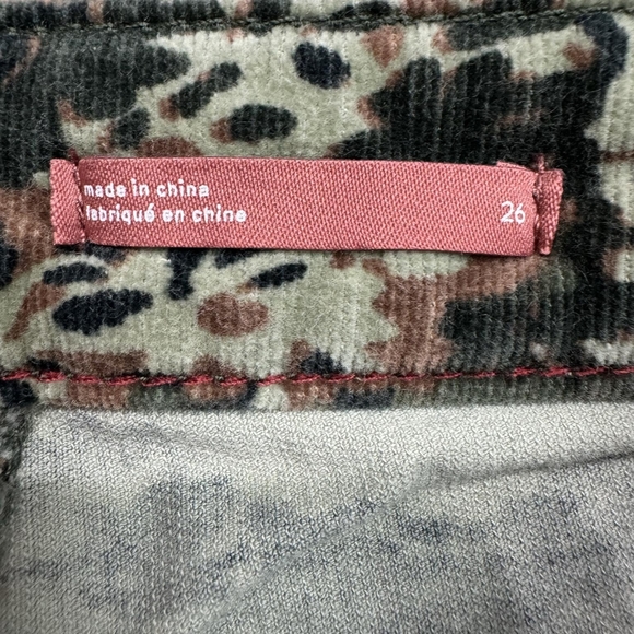 Anthropologie Pilcro High Rise Corduroy Green Camo US 26 - Picture 8 of 10